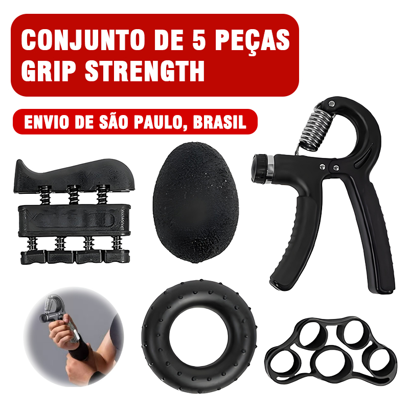 Kit 5 Pçs Hand Grip Aperto Dedos Mãos Punho Fisioterapia fitness