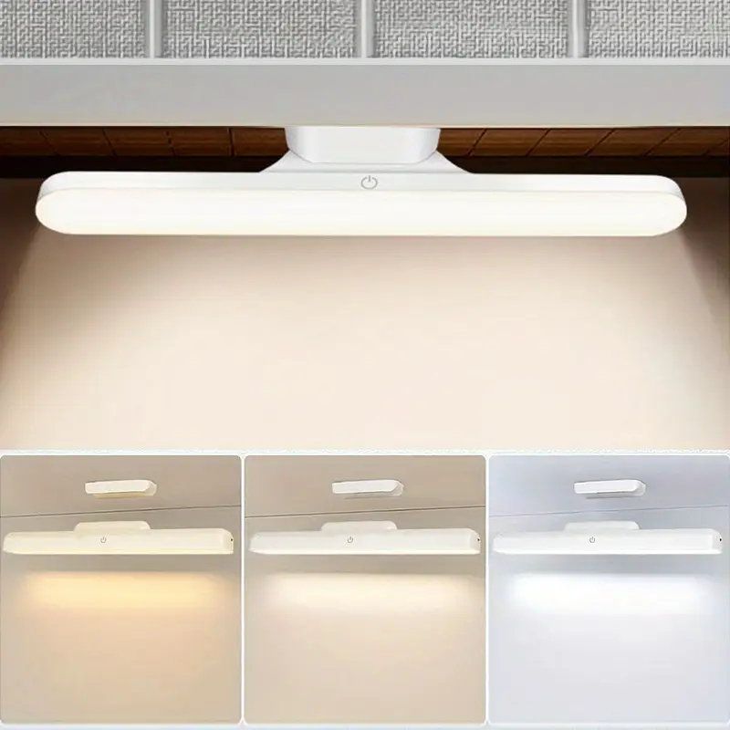 Luminária De Led Sobrepor Bastão Recarregável Sem Fio Com Suporte Magnético E Touch 3 cores