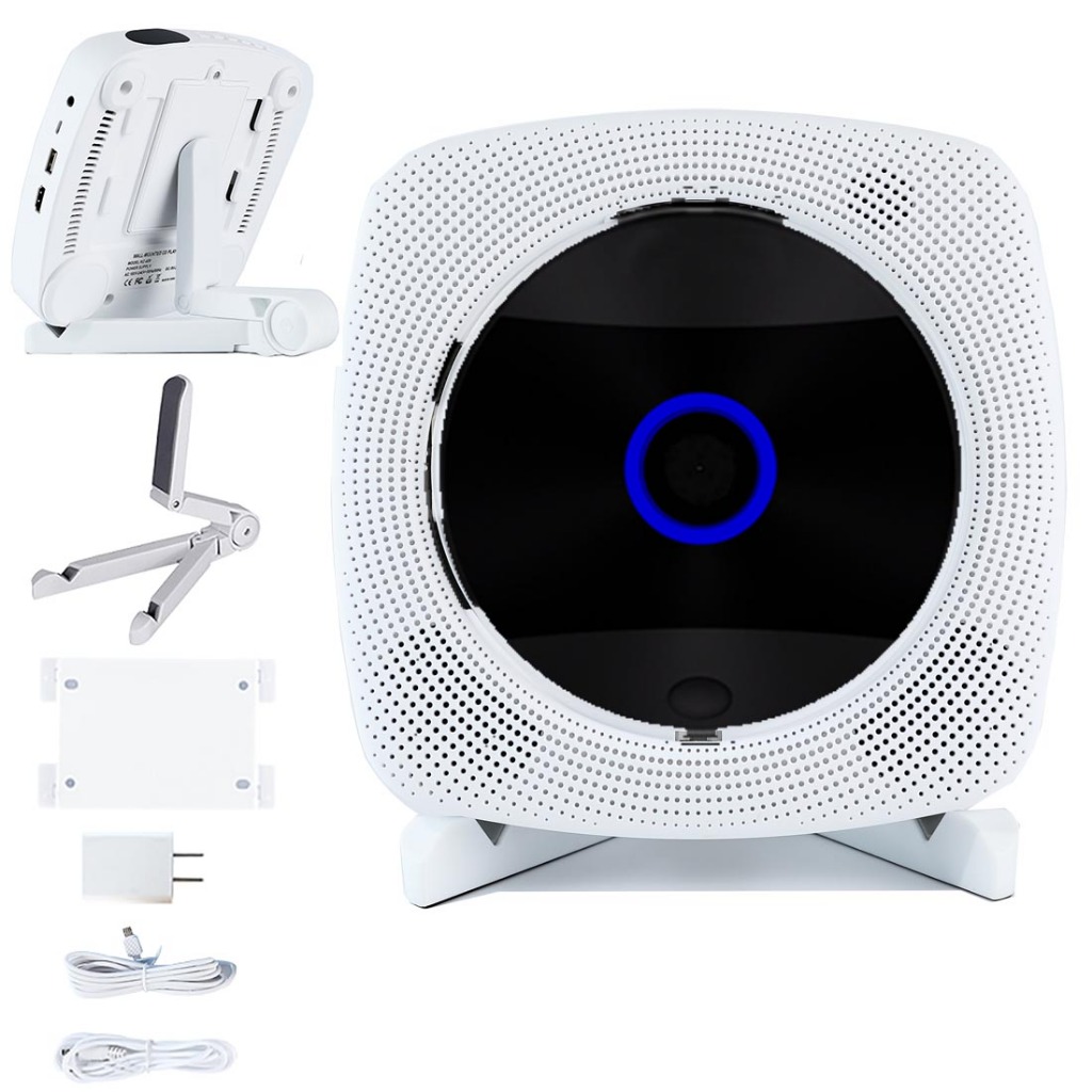 Leitor de DVD e CD Portátil para TV com HDMI/AV, Bluetooth, Alto-Falantes Estéreo, Suporta VCD/MP3/WMA, USB e Rádio FM