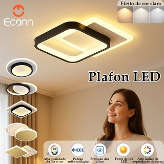 LED lustres luxo moderno  teto escurecimento de três tons decoração sala Adequado para sala de estar quarto e cozinha