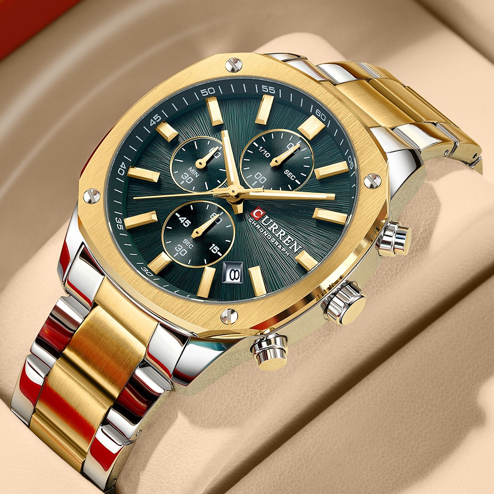 CURREN Relógio Masculino Nova Marca Original Moda Pulseira De Aço Inoxidável Cronógrafo Mãos Luminosas Negócios Casual C em Oferta na Shopee