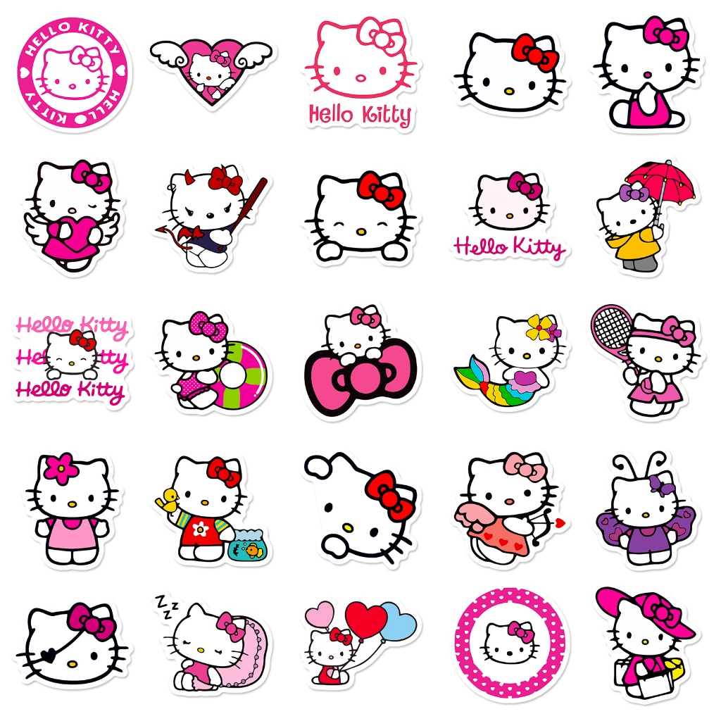 50pcs Helo Kity Cute Cartoon Adesivos De PVC À Prova D'água — imagem 2 de 2