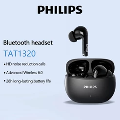 PHILIPS TAT1320 Fone De Ouvido Bluetooth HIFI Som Estéreo Até 28 Horas De Duração Da Bateria Fones Sem Fio 6.0