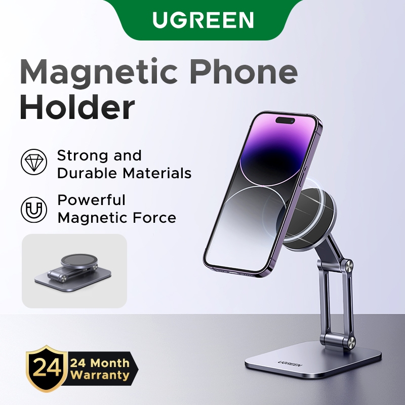 Porta Telefone Magnético UGREEN Liga De Alumínio 360 ° Suporte Portátil Ajustável Compatível Para iPhone Magsafe Case em Oferta na Shopee