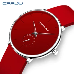Original CRRJU Pulseira De Relógio Masculina Casal Estilo Unissex Marca De Moda Silicone Casual Esportes Clássico Minima