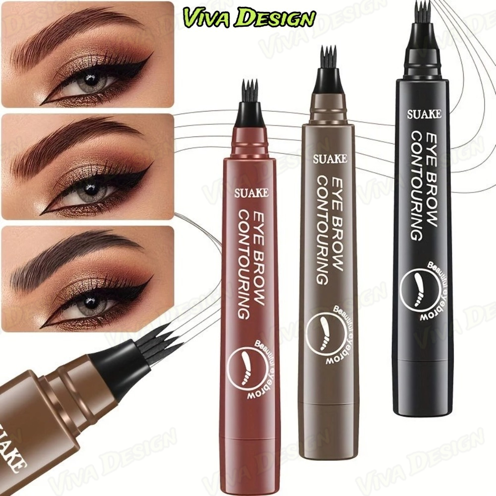 Caneta De Sobrancelha Microblading 3D Ponta De Garfo À Prova D'água Lápis De Tatuagem De Longa Duração Profissional Fino