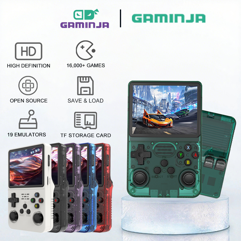 Vídeo Game Portátil R36S + de 15.000 Jogos Console 64g Linux Tela IPS 3.5 Polegadas Handheld Vídeo Game Console Portátil