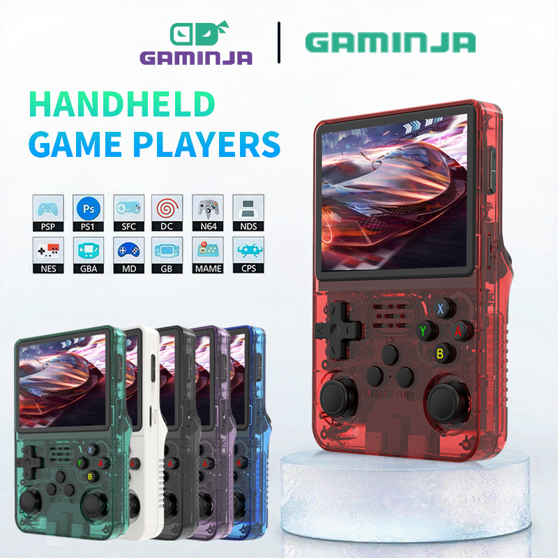 Vídeo Game Portátil R36S + de 15.000 Jogos Console 64g Linux Tela IPS 3.5 Polegadas Handheld Vídeo Game Console Portátil