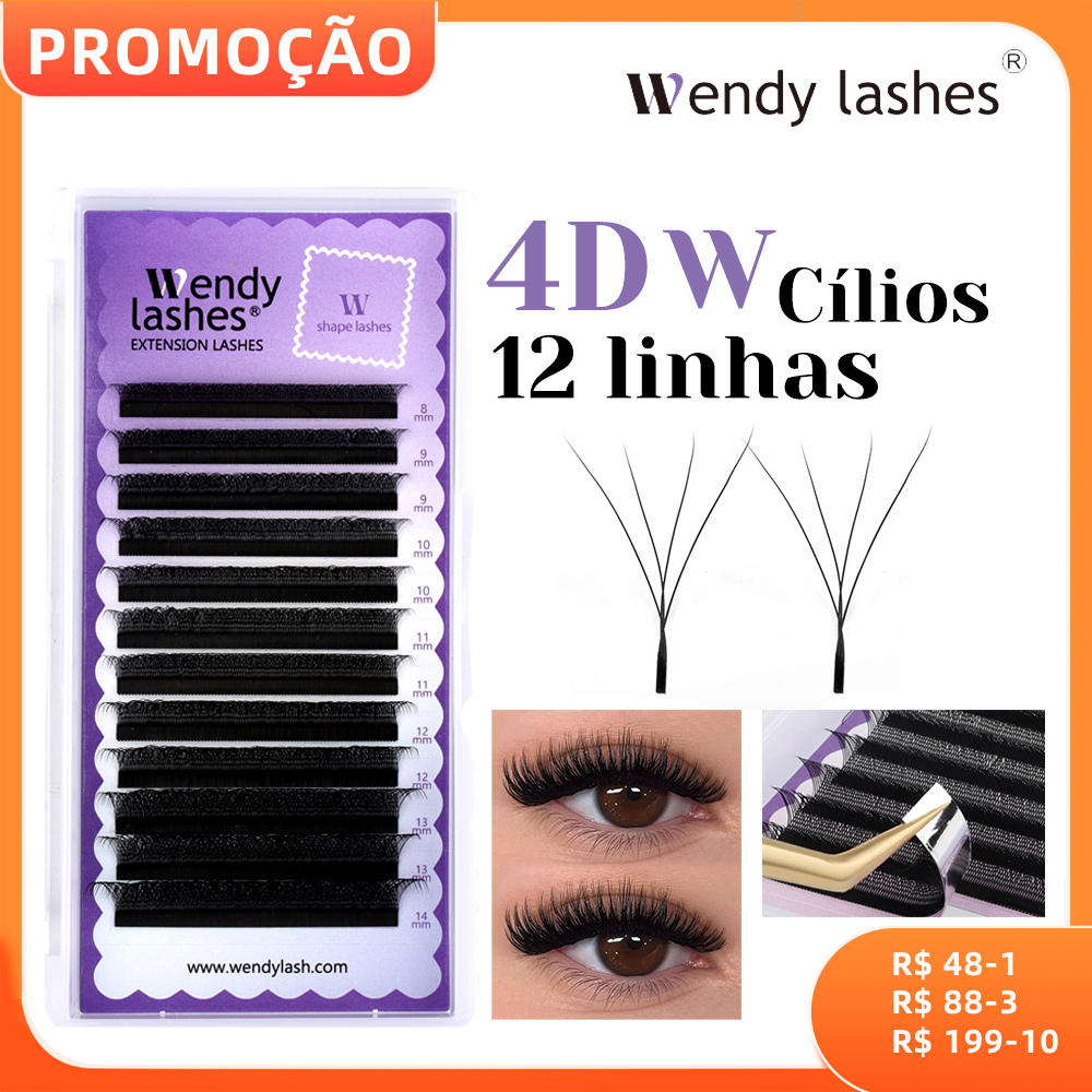 WENDY 4D W Extensão Das Pestanas Rússia Volume Fluffy Premade Fans Eyelash Clover Mink Faux em Oferta na Shopee