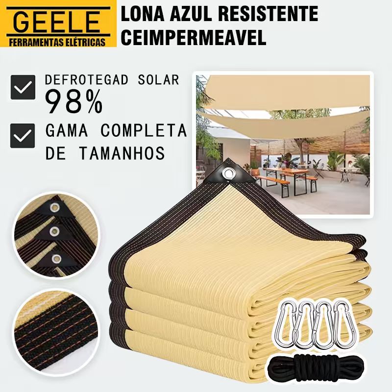 Amarelo/castanho Tela Sombreamento 98% para Garagem e Piscina, Proteção UV e Instalação Rápida Vários tamanhos em Oferta na Shopee