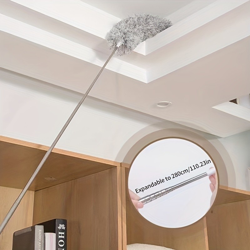 280cm Ajustável Telescópica Dobra Duster Casa Telhado Aranha Teia Teto Escova De Limpeza De Poeira
