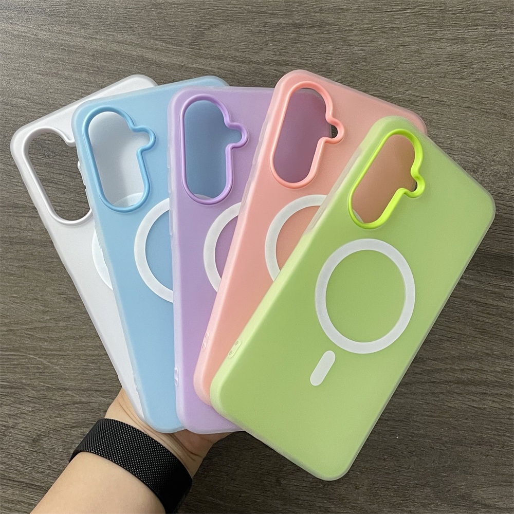 Capa De Telefone Magnética De Cor Doce Para Samsung Galaxy A17 A16 A15 A26 A36 A56 A37 A57 A25 A35 A55 A54 5G A07 A06 A0