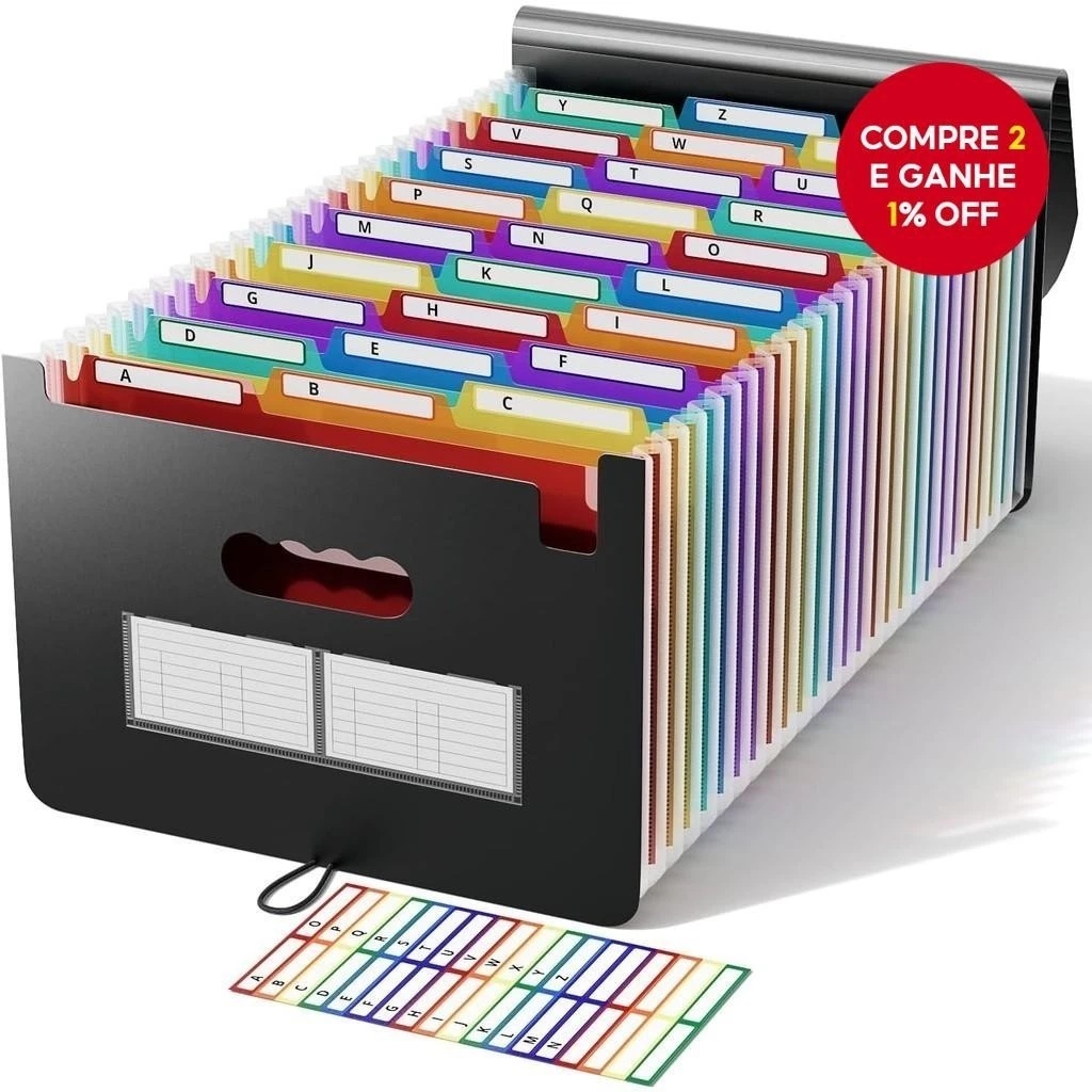 Pasta Arquivo Organizadora Expansivel Divisórias Documentos 25/37 divisorias em Oferta na Shopee