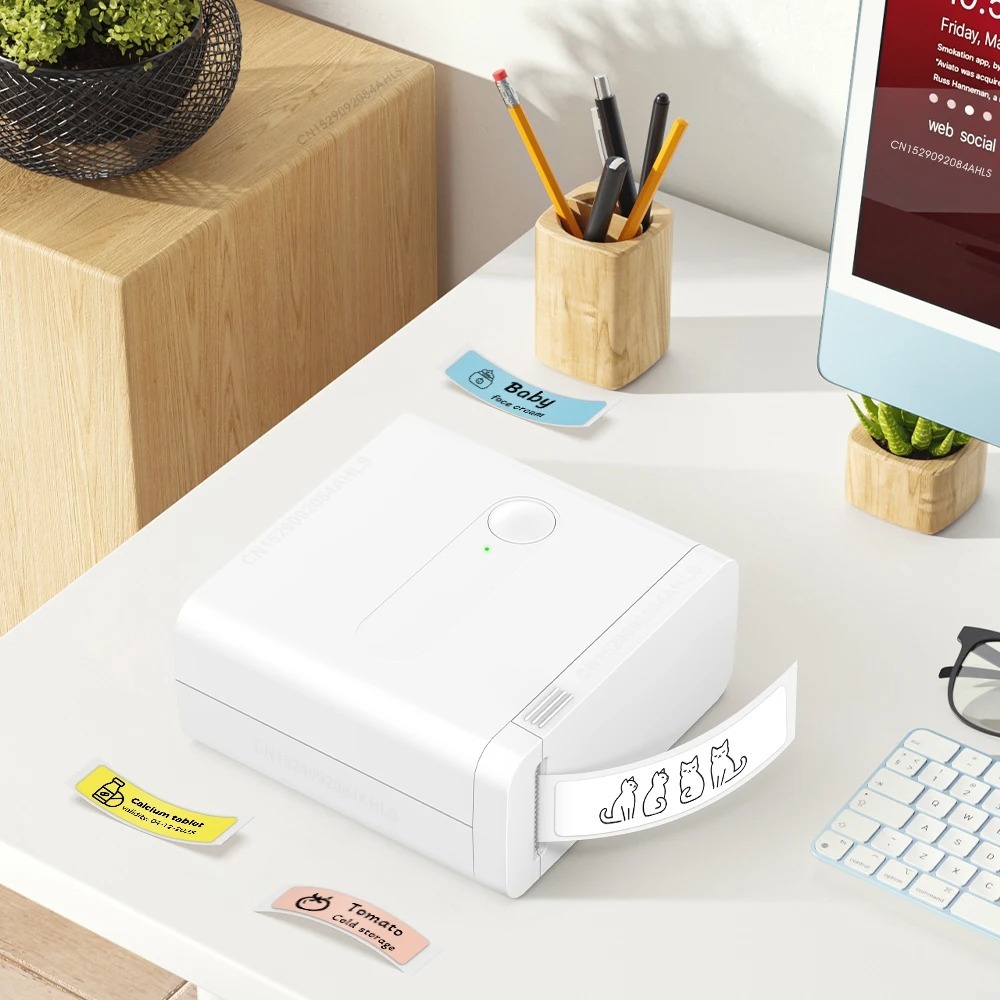 Impressora Térmica Sem Tinta Aiyin D12 Adesivo Autoadesivo De Etiquetas Portátil Bluetooth Mini Adesivos Fio Com Cortado