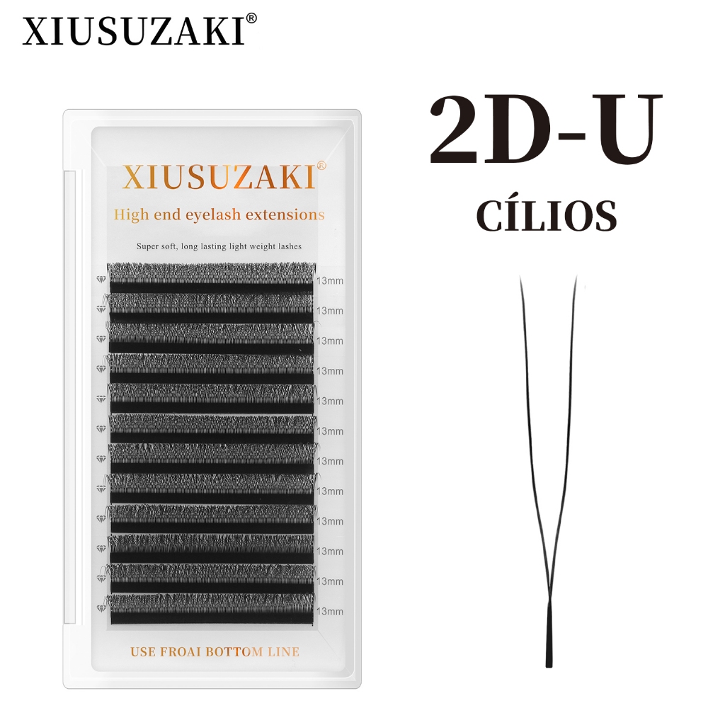 XIUSUZAKI Extensão De Cílios Em Formato 2D-U 0.07 Mm Rússia volume Novo Estilo em Oferta na Shopee