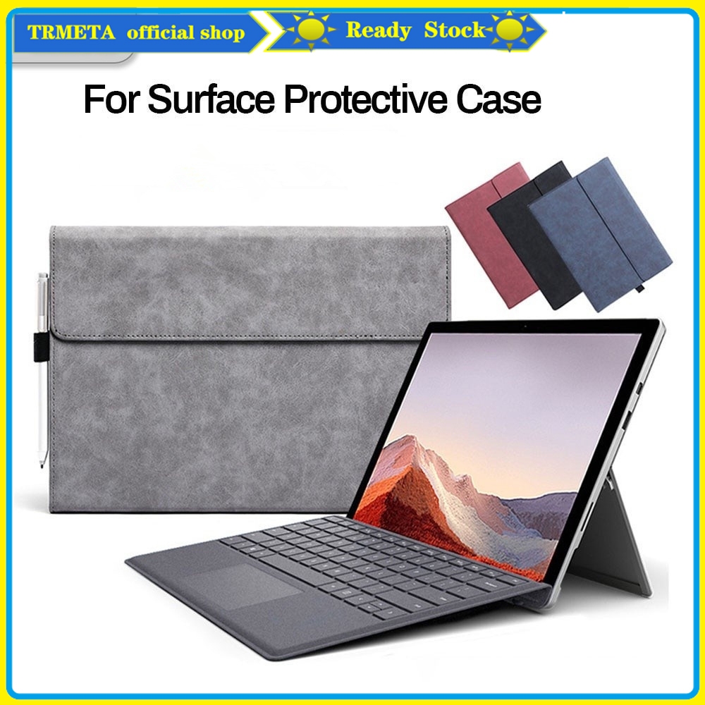 Capa De Couro PU Para Microsoft Surface Pro 12 11 10 9 8 7 Plus 6 5 4 X Tablet Go 1 2 3 Flip Stand Laptop