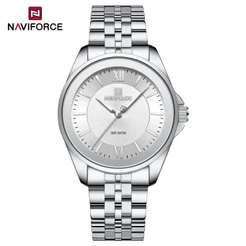 NAVIFORCE 5067 Elegante E Refinado Numeral Romano Pulseira De Aço Inoxidável Relógio Feminino