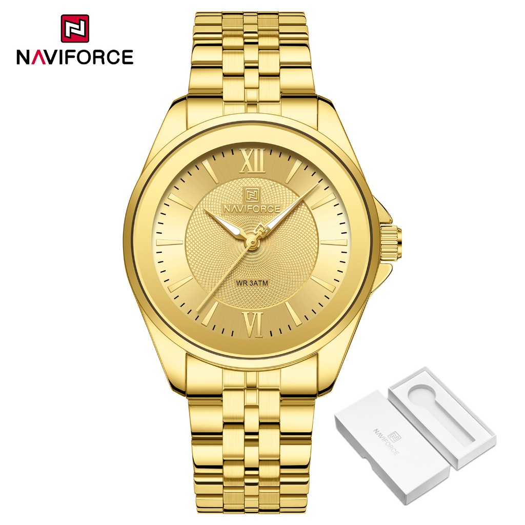 NAVIFORCE 5067 Relógio Feminino Casual Minimalista Fashion Com Fivela Dupla