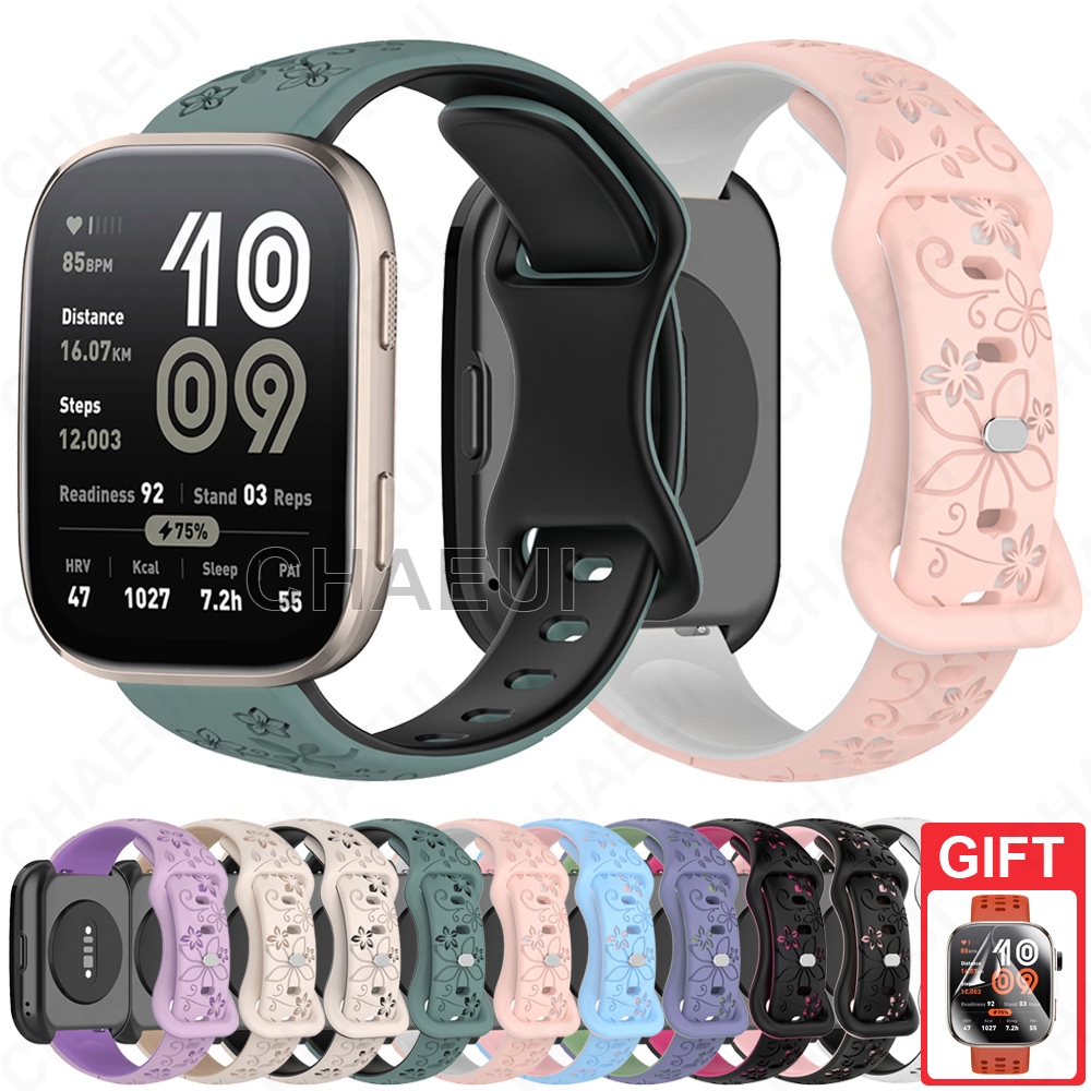 Pulseira De Silicone Alça Fina Acessórios De Banda De Cor Dupla Para Amazfit Bip Max 6 5 Unity 3 U Pro S / GTS 4 Mini