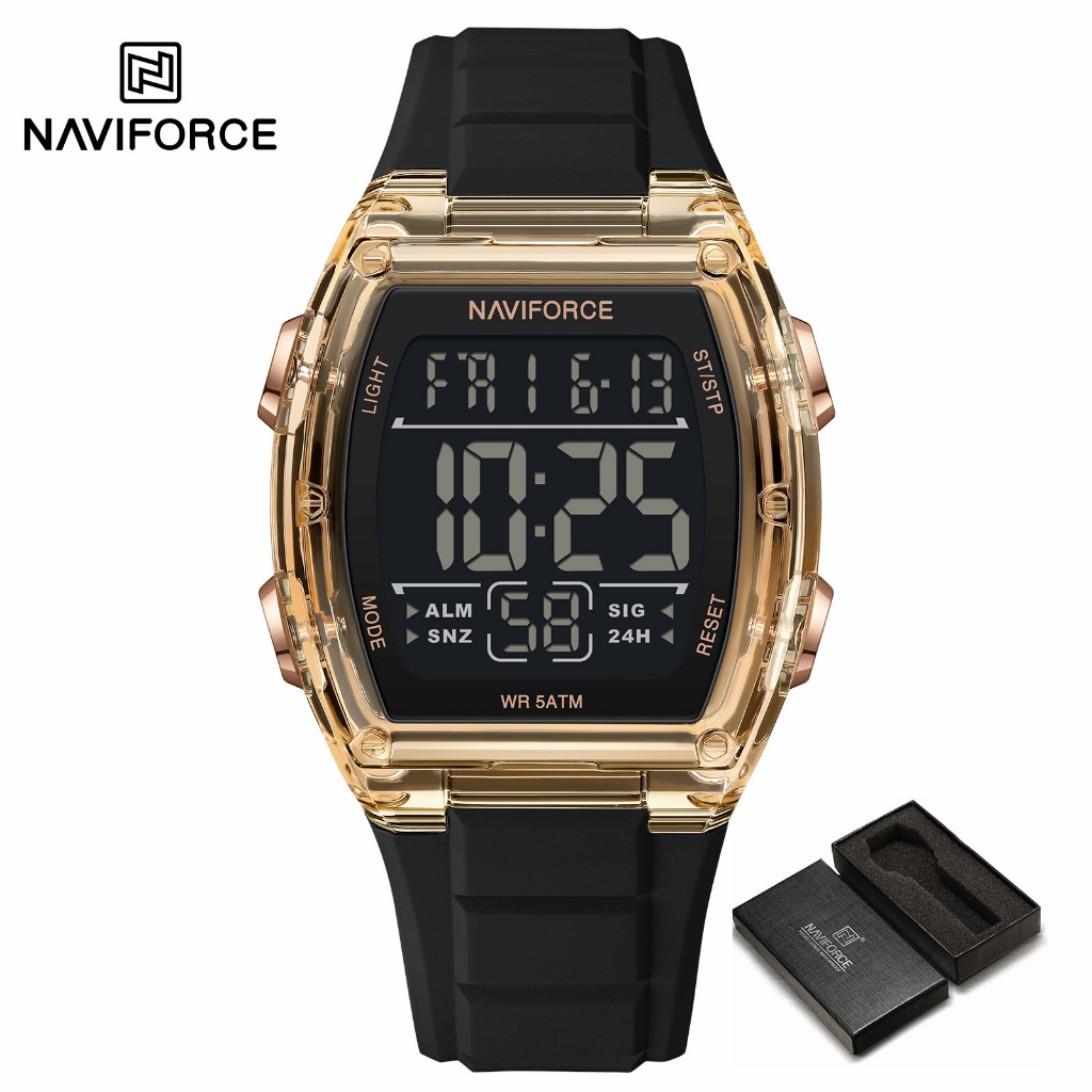 NAVIFORCE 6106 Relógio Masculino Com Pulseira De Silicone Multifuncional Alarme À Prova D'água Para Esportes Ao Ar Livre