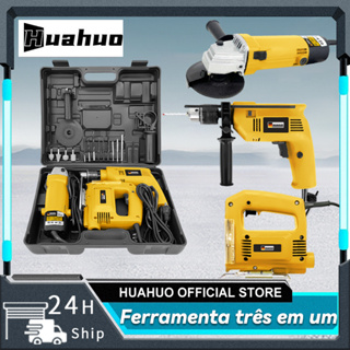 KIT Furadeira Parafusadeira E Lixadeira Esmerilhadeira E Serra Tico Tico Com Peças E Maleta!! em Oferta na Shopee