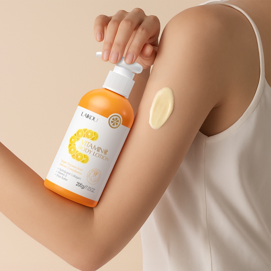 Loção Corporal LAIKOU Com Vitamina C-Dupla E Colágeno Para Pele Brilhante-Brilho , Hidratação , Desbota Manchas Escuras