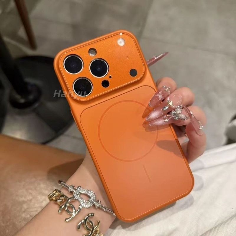 Nova Capa De Telefone Magnética De Vidro Nano Laranja De Titânio Para 17 16 15 14 13 Pro Max 17Air Protetora De Lente De em Oferta na Shopee