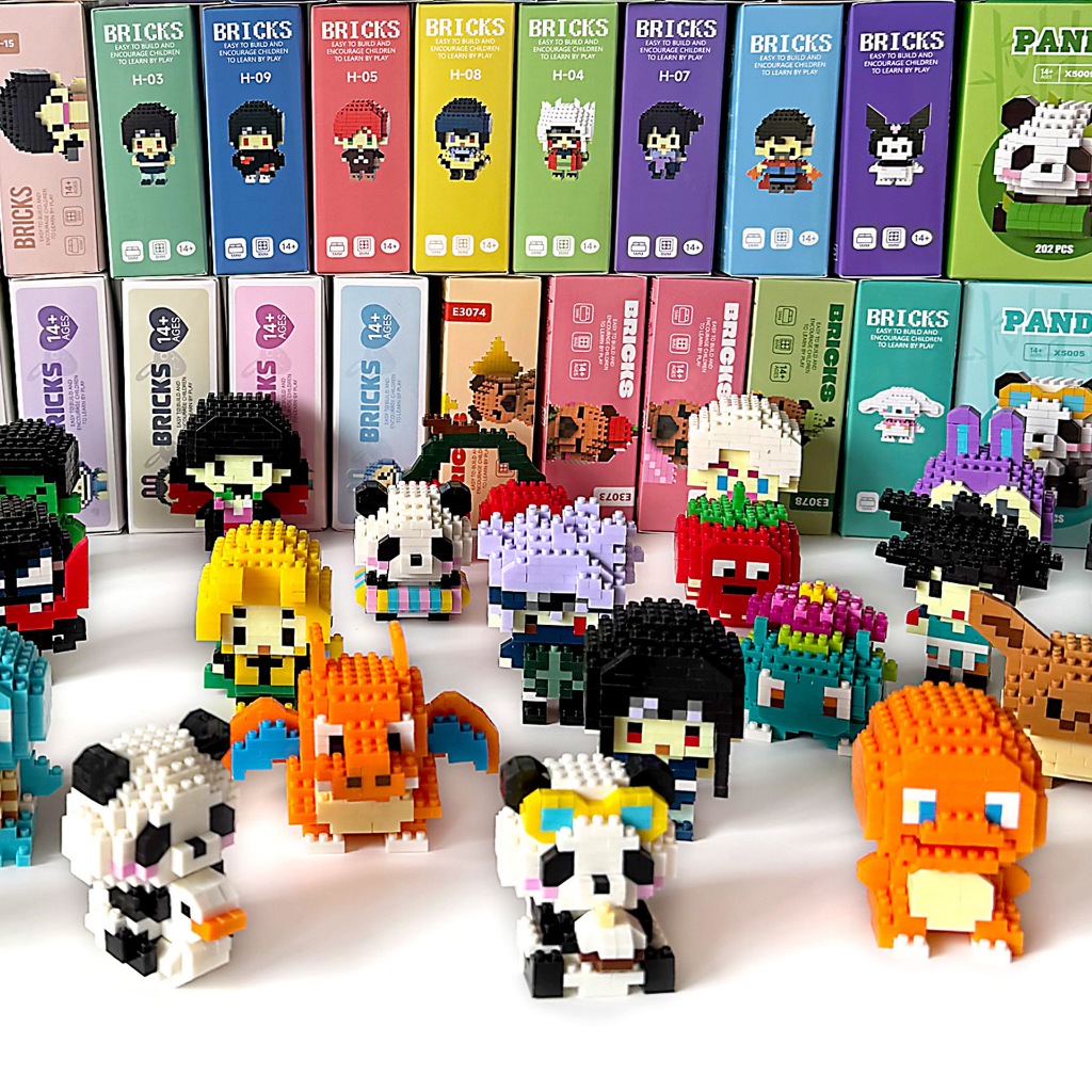 30 peças de brinquedo de montagem de partículas pequenas de personagem de desenho animado