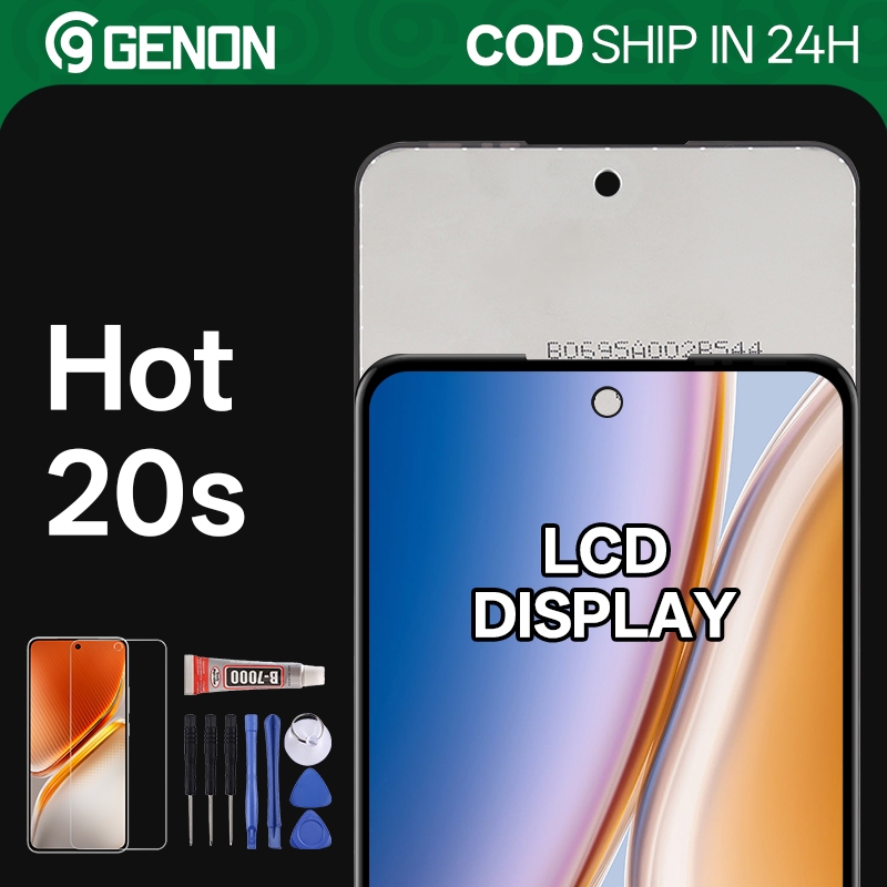 Genon IPS 120Hz LCD Para Infinix Hot 20S X6827 Tela Sensível Ao Toque Com Peças De Reposição De Moldura