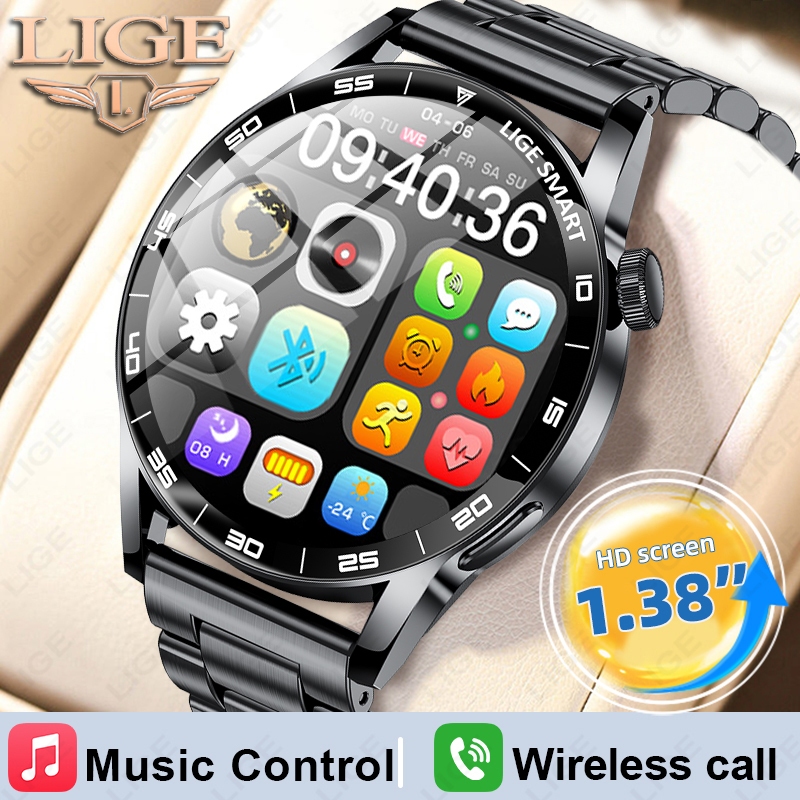 LIGE IP68 À Prova Dip68 Água Relógio Inteligente Ao Ar Livre 123 + Esportes Detecção De Oxigênio No Sangue Tela 1.38 Pol