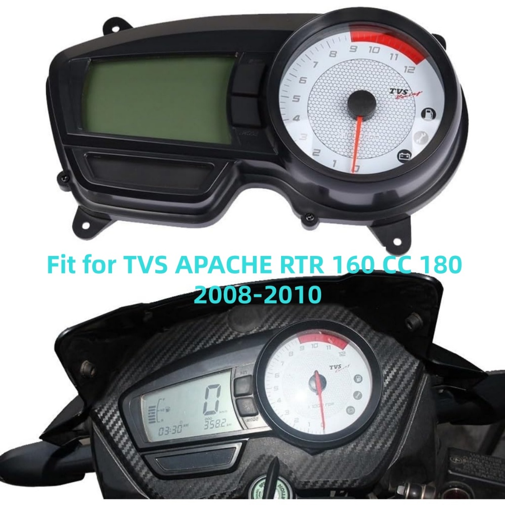 LCD Digital Motocicleta Medidor Velocímetro Painel RPM Para TVS APACHE RTR 160 CC 180 2008 2009 2010