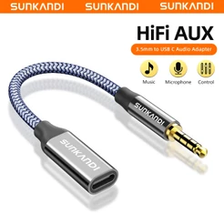 Conversor SUNKANDI TRRS Macho Para Tipo C Fêmea De 3.5 Mm , De Fone De Ouvido Suporta Chamadas De Microfone , Apenas Fon