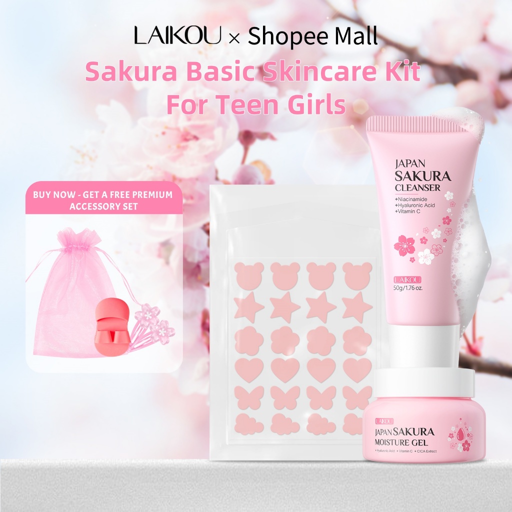 LAIKOU Japão Sakura Beatuty Kit Cuidados Com A Pele Infusão De Ilumina , Hidrata E Protege Sua Para Adolescentes Adultos