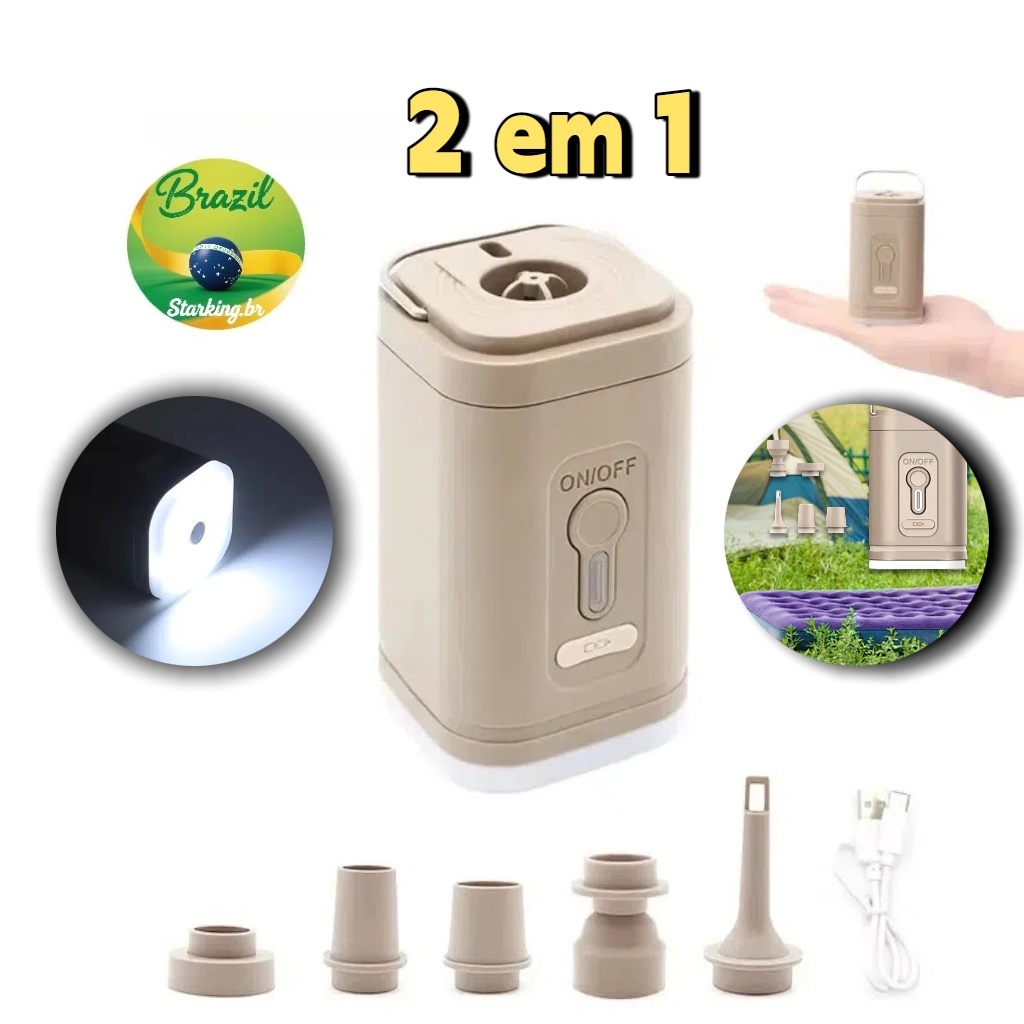 Bomba de Ar Sem Fio, Carregamento e Sucção de Dupla Finalidade, Adequada para Colchão de Bateria de