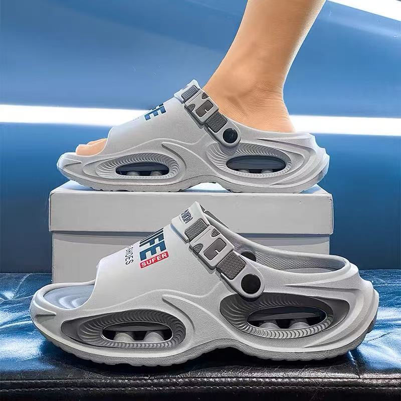 Sandálias Masculinas 2025 Novo Verão Ao Ar Livre Wear Antiderrapante Sola Grossa Absorção De Choque Condução Dois Usuári em Oferta na Shopee
