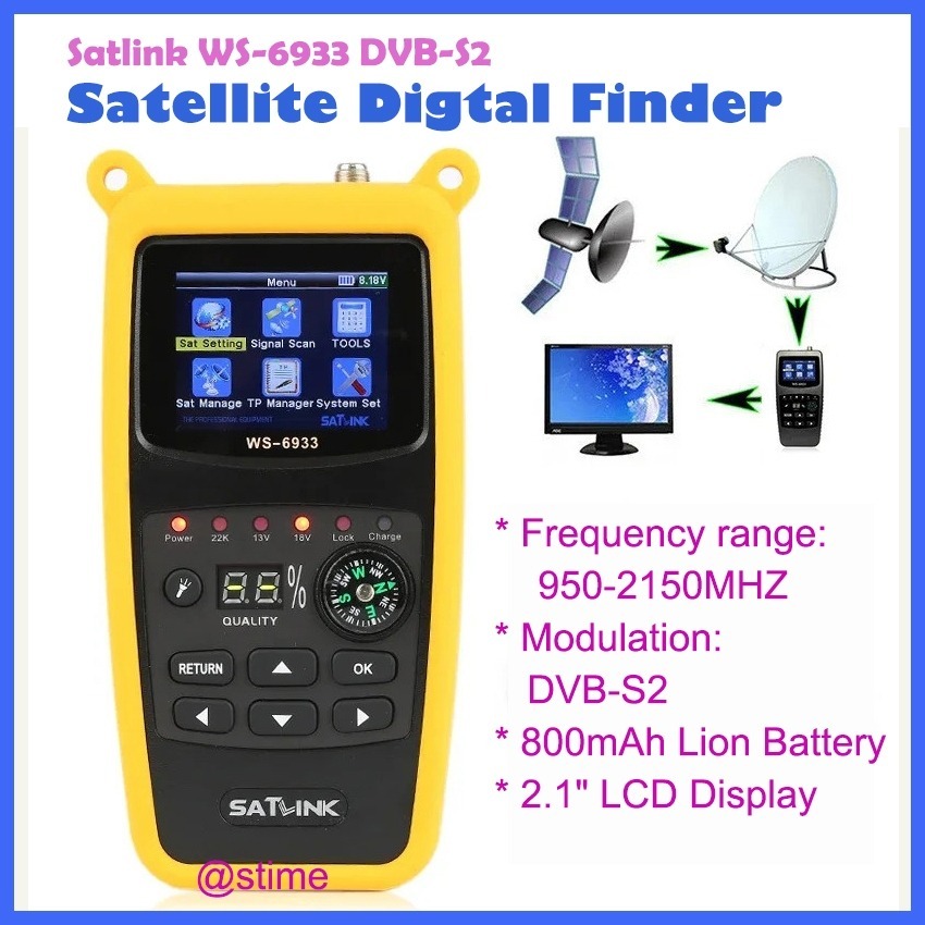 WS-6933 DVB-S/S2 FTA Receptor De TV Via Satélite Medidor De Digital Suporte LCD De 2.4 Polegadas QPSK , 8PSK , 16APSK ,