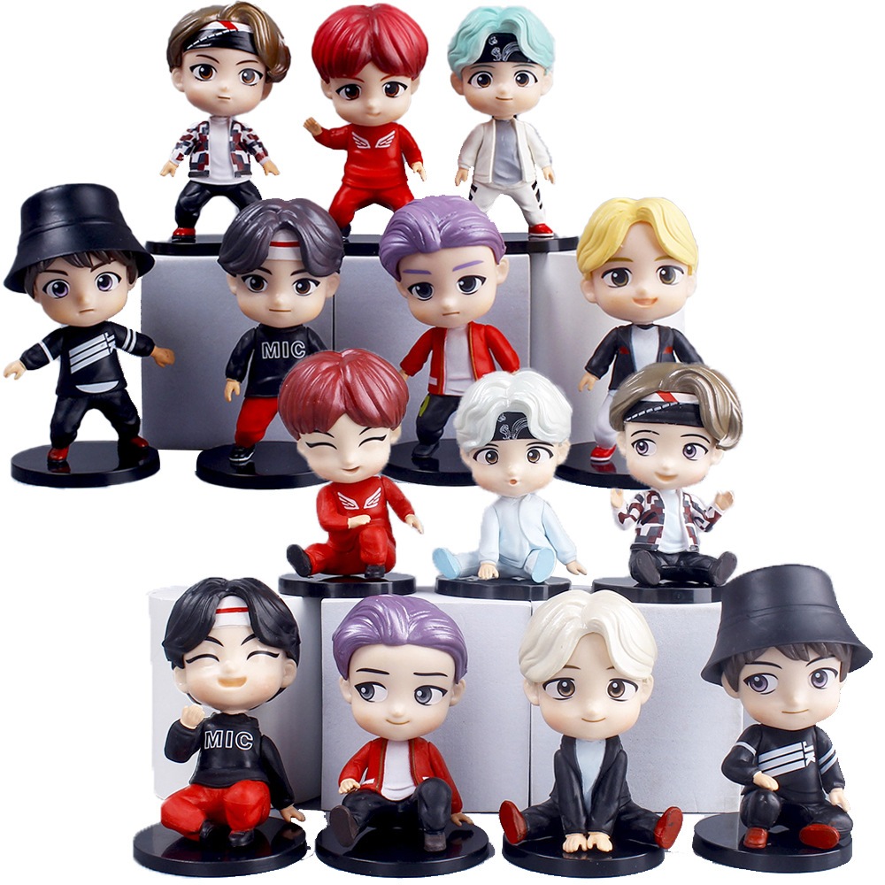 6 Pçs/set Boneco bts Jimin V Jungkook Suga Rm J-Hope Bolo Topper Tinytan bts Decoração Modelo em Oferta na Shopee