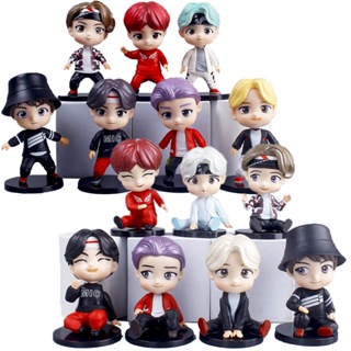6 Pçs/set Boneco bts Jimin V Jungkook Suga Rm J-Hope Bolo Topper Tinytan bts Decoração Modelo em Oferta na Shopee