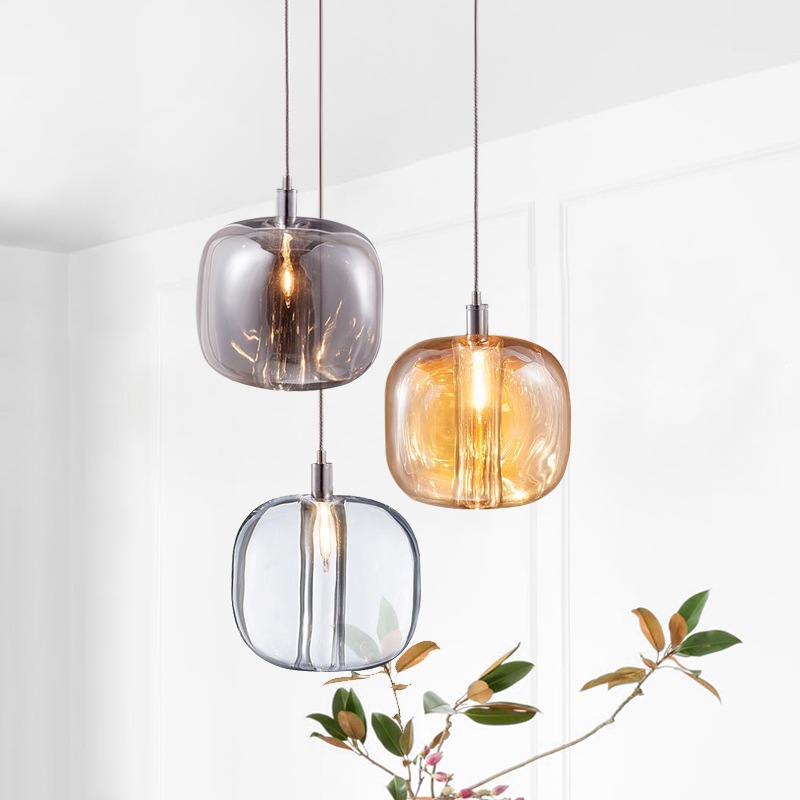 Lustres De Maçã De Cristal De Luxo Com Luz Moderna , Teto De Lâmpada Pendente De Vidro Estético Criativo , Quarto , Rest