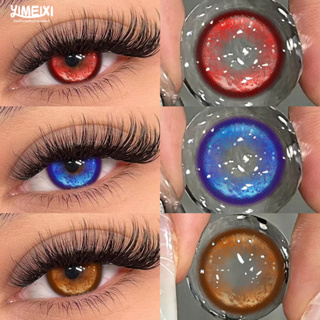 2 Peças Lentes De Contato Coloridas De Halloween Com Prescrição Marrom/Vermelho/Azul Cosplay Macio E Confortável Uso De em Oferta na Shopee