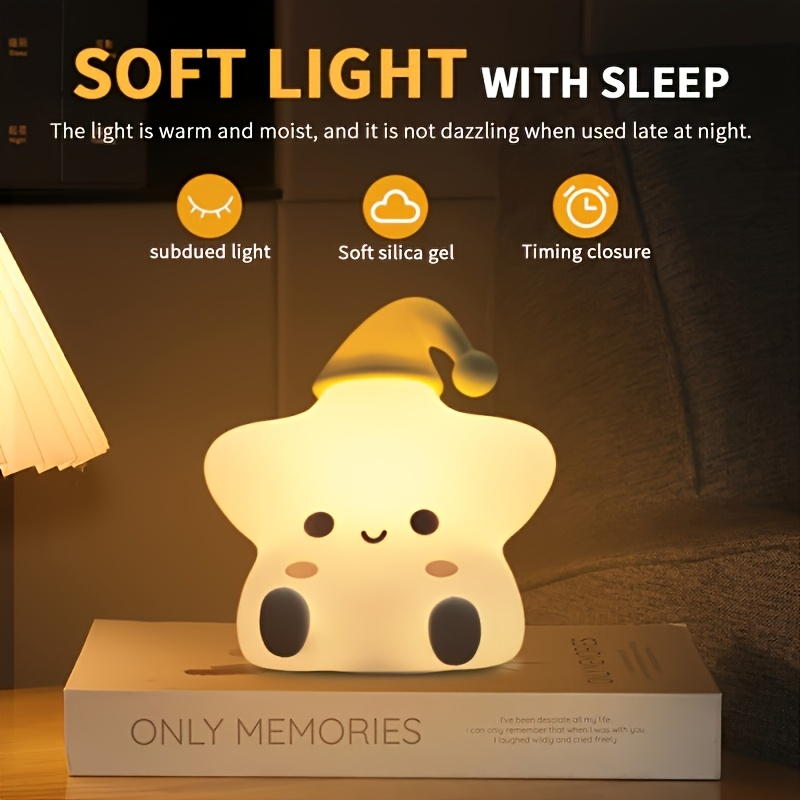 Luminária de Mesa Infantil Bichinhos Recarregável Toque Touch em borracha de silicone – Lâmpada Noturna Fofa e Macia Led
