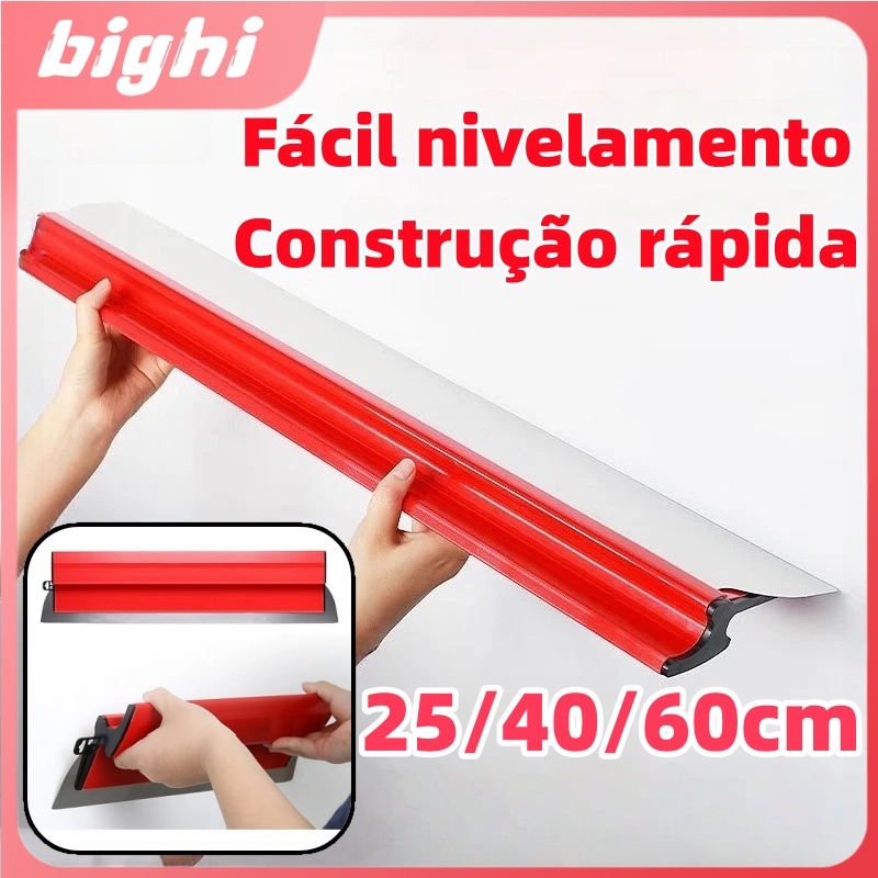 Desempenadeira Aço Inox Para Massa Corrida 60cm com Lâmina Flexível Lisa Para Massa Corrida com Troca de Lâmina