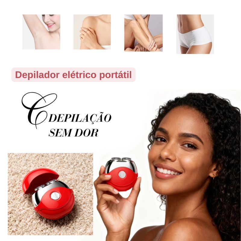 Máquina de depilação elétrica portátil feminina/homens - sem dor, sem ponto preto USB IPX6 em Oferta na Shopee