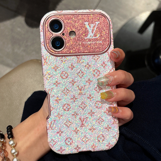 Capa De Telefone De Couro De Luxo De Marca De Moda Com Estampa De Lantejoulas Para iPhone 17 16 15 14 Pro Max em Oferta na Shopee