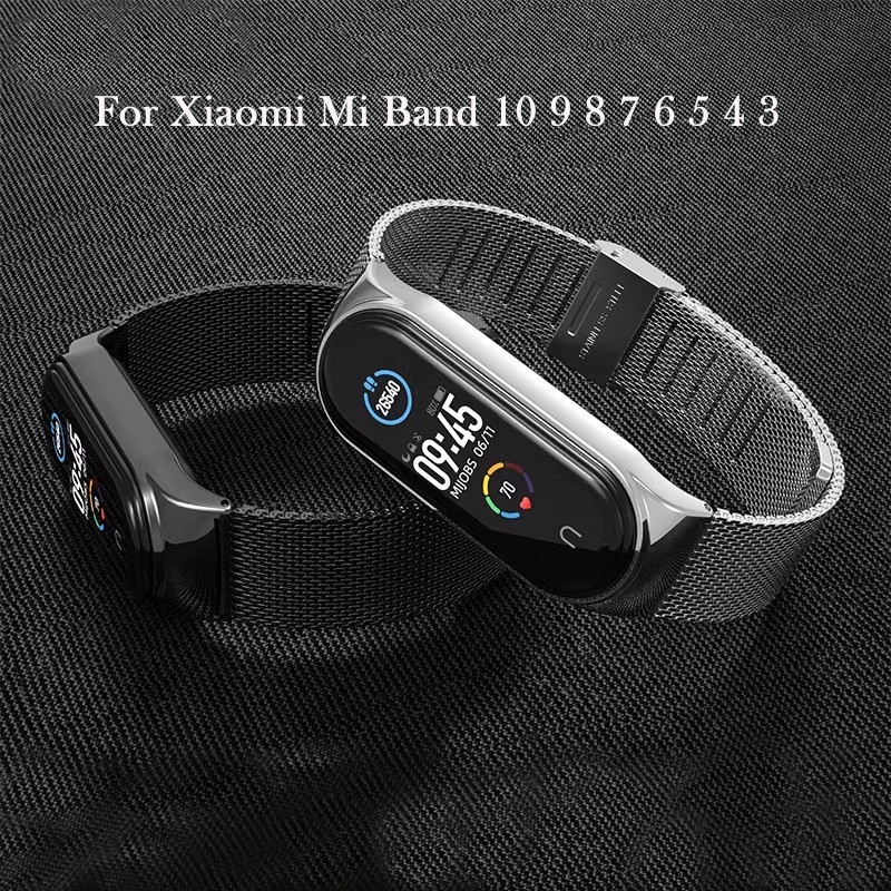Pulseira De Aço Inoxidável Para Xiaomi Mi Band 10 9 8 Metal 7 6 5 4 3 Acessórios De em Oferta na Shopee