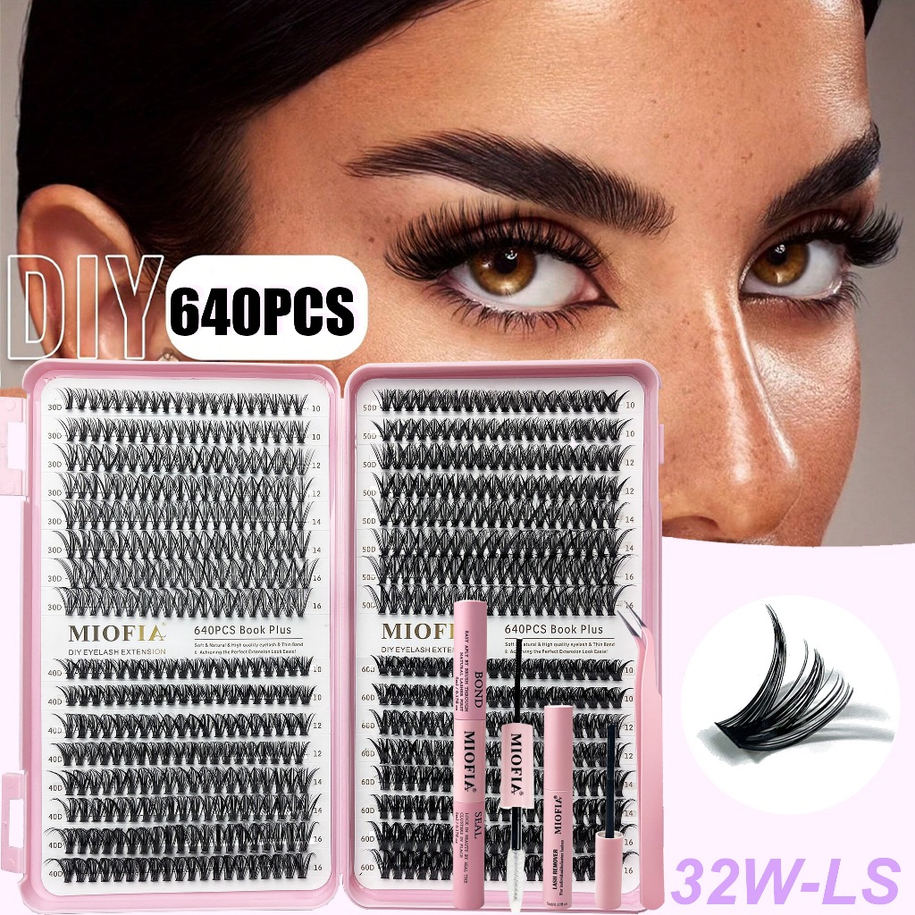 640 tufos 30/40/50/60d cílios postiços livro 10-16mm misturado cílios postiços DIY conexão extensão cílios conjunto em Oferta na Shopee