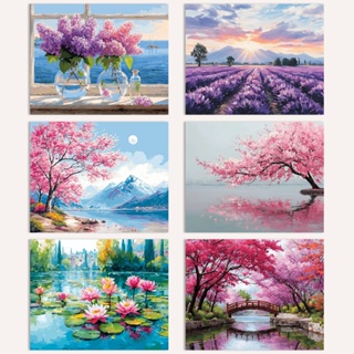 Paisagem/Pintura Por Números De Arte De Parede Em Tela/Presente DIY Decoração/Cor Número/Papel Ornamentos Artísticos/Med em Oferta na Shopee