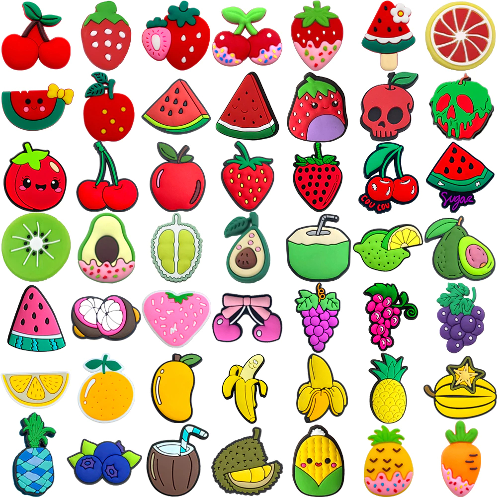 1 Pçs Encantos De Sapato De Frutas Dos Desenhos Animados Pino Acessórios Decorar Chinelos Sandálias Fivela Presentes Adu