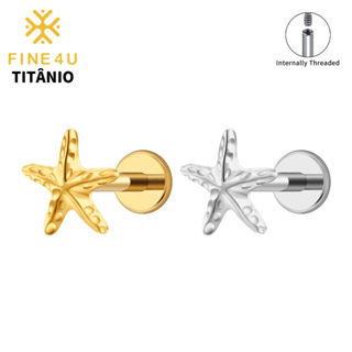 FINE4U Piercing Labret Titânio Estrela De Mar Minúsculo Tragus Helix Cartilagem Conch em Oferta na Shopee