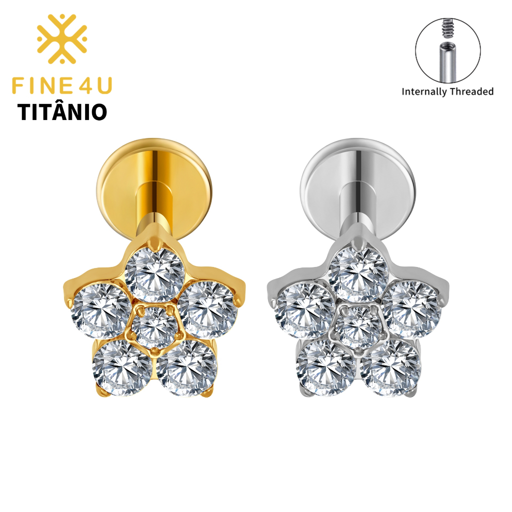 1 Peça Brinco De Titânio Flor De Pinna Helix Piercing 16G em Oferta na Shopee